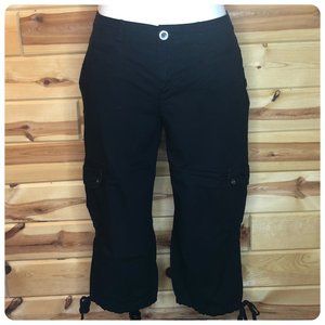TOMMY HILFIGER Black Cargo Stretch Capri Pants 16